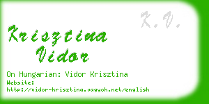 krisztina vidor business card